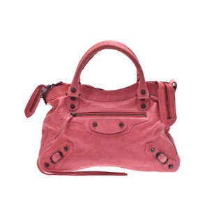 Balenciaga The Town lambskin pink bag strap